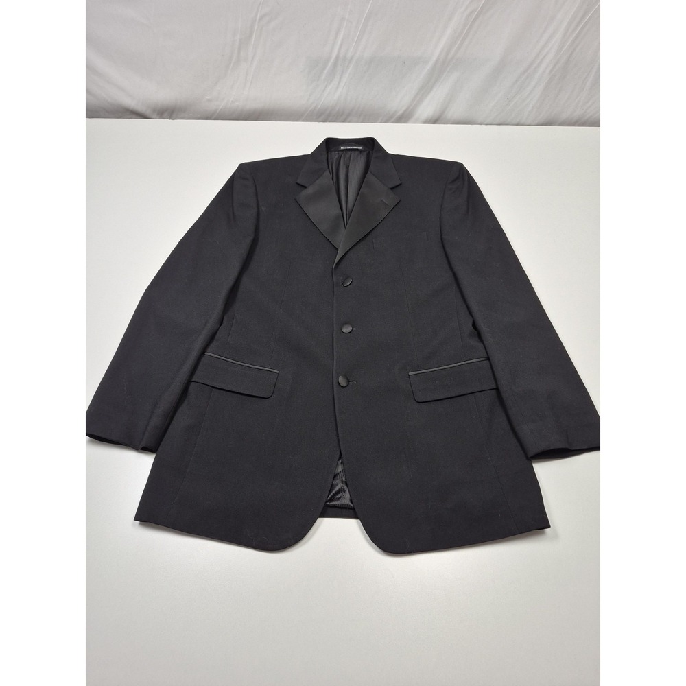 Fumagalli's Suit Jacket Mens 40L Black Wool Tuxedo 3 Button Notch Lapel